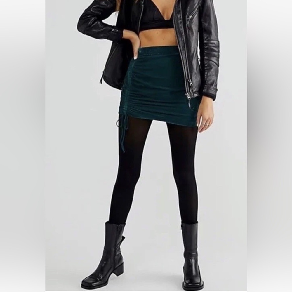 Free People Vivienne Velvet Mini Skirt